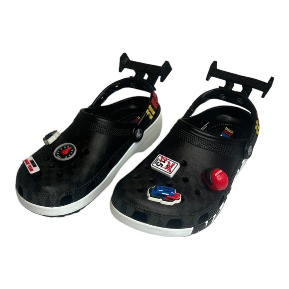 Crocs Nascar Classic Clog New With Charms Racing Jibbitz Size M8 / W 10 NWT - Picture 6 of 8